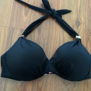 Victoria's Secret black  bathing suit top with gold hardware size 34C
